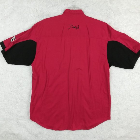 Dale‎ Earnhardt Jr Mens Shirt Button Up Chase Authentics Red Short Sleeve 8 L - Picture 2 of 15